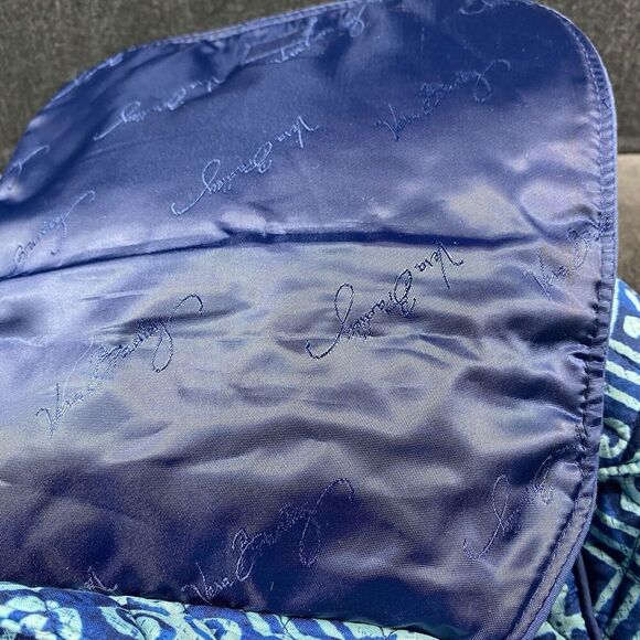 Vera Bradley Cuban Tiles Cotton Backpack Medium Blue Turquoise Straps 14"x12"x5" - Picture 11 of 14